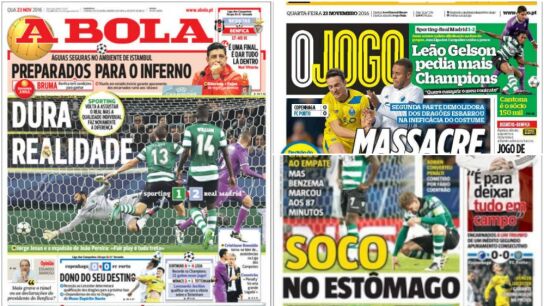 Prensa portuguesa tras el Sporting - Real Madrid