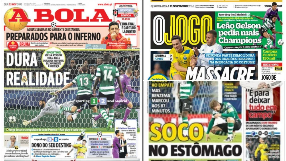 Prensa portuguesa tras el Sporting - Real Madrid Prensa portuguesa tras el Sporting - Real Madrid