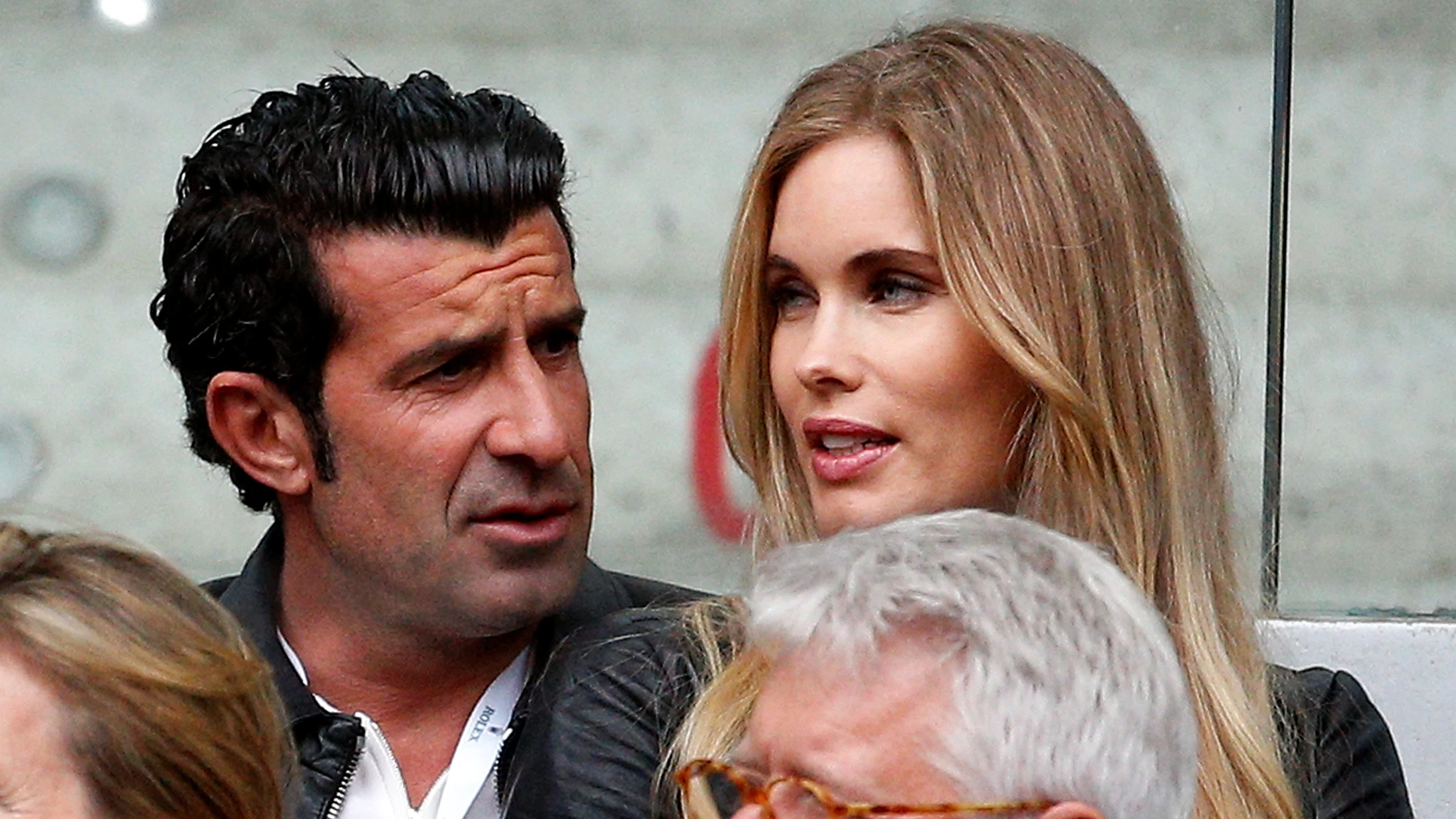 Luis Figo y Helen Svedin, durante el Masters de Madrid