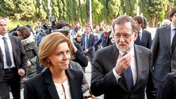 Rajoy y Cospedal a la llegada al funeral por Rita Barberá