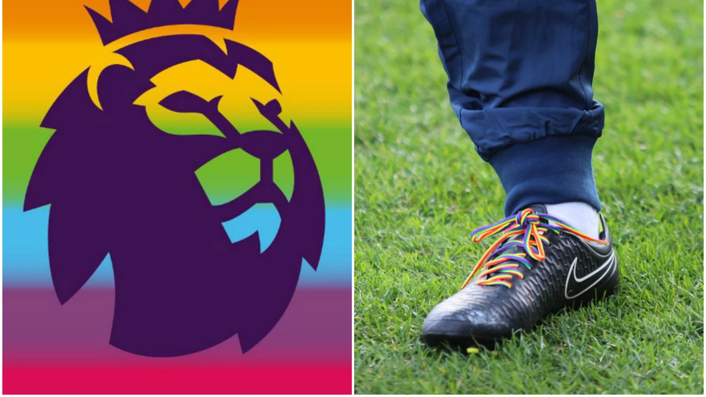 La campaña de la Premier con los cordones de las botas multicolores La campaña de la Premier con los cordones de las botas multicolores