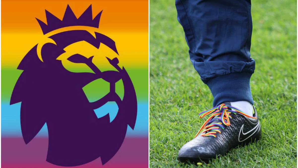 La campaña de la Premier con los cordones de las botas multicolores La campaña de la Premier con los cordones de las botas multicolores