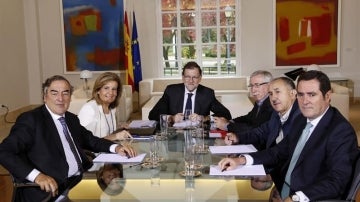 Reunión de Mariano Rajoy con los representantes de los agentes sociales