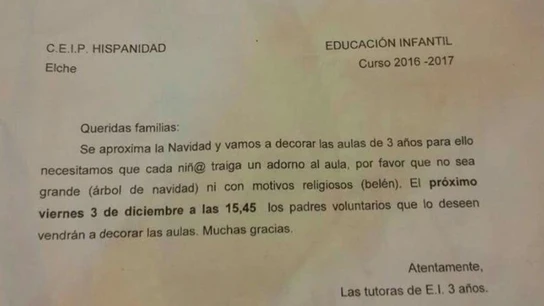 Texto dirigido a los padres de los niños de tres años del colegio HIspanidad, en Elche Texto dirigido a los padres de los niños de tres años del colegio HIspanidad, en Elche