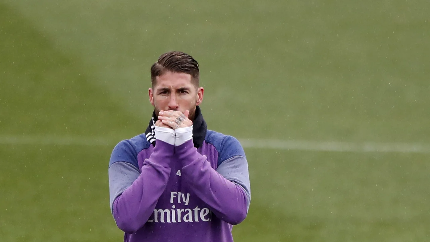 Sergio Ramos, durante un entrenamiento con el Real Madrid Sergio Ramos, durante un entrenamiento con el Real Madrid