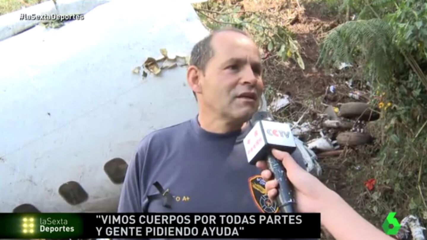 Miembro del equipo de rescate que ayudo a rescatar a las victimas del accidente de avi&oacute;n
