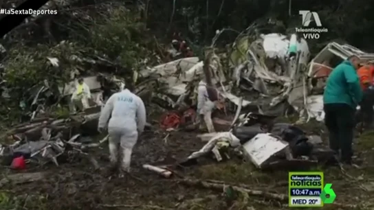 El lugar del accidente del avión del Chapecoense El lugar del accidente del avión del Chapecoense