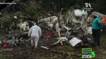 El lugar del accidente del avión del Chapecoense