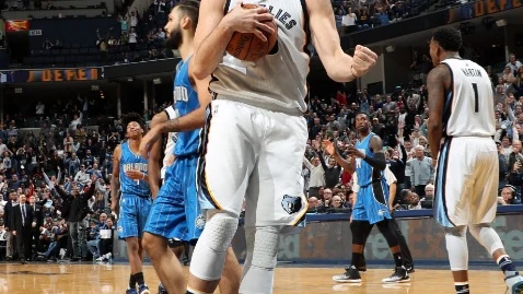 Marc Gasol celebra una canasta ante Orlando Magic