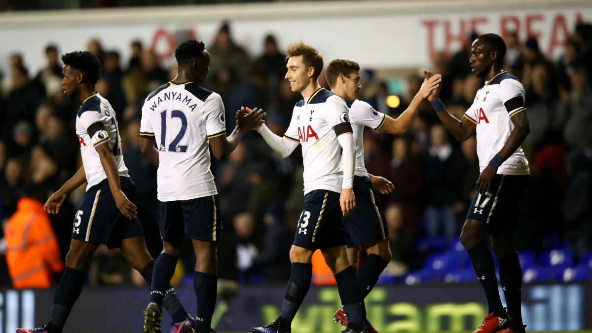 El Tottenham celebra un gol