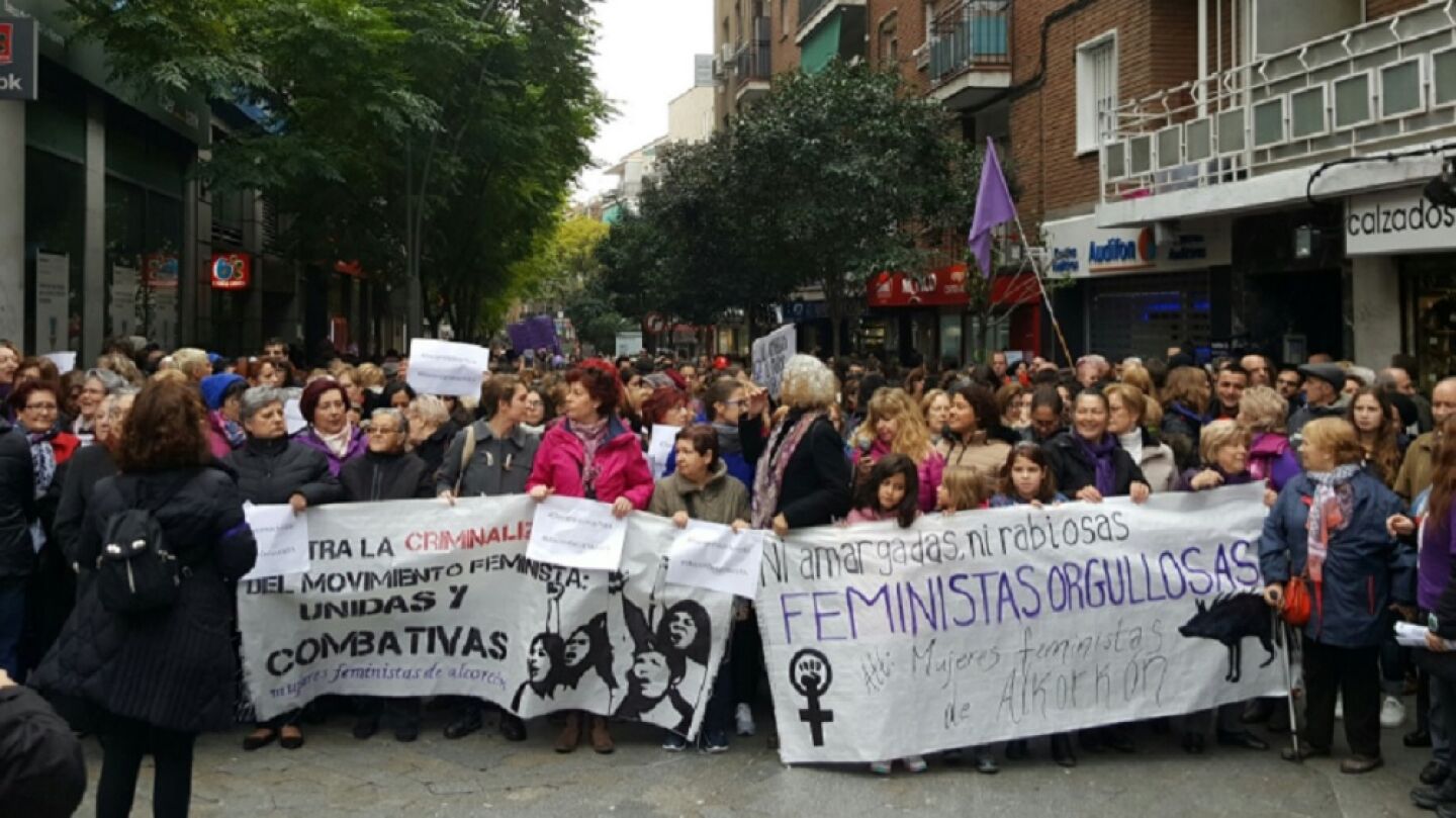 La protesta ciudadana que se ha llevado a cabo en Alcorc&oacute;n