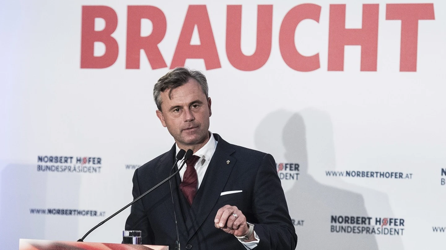 El candidato ultraderechista Norbert Hofer El candidato ultraderechista Norbert Hofer