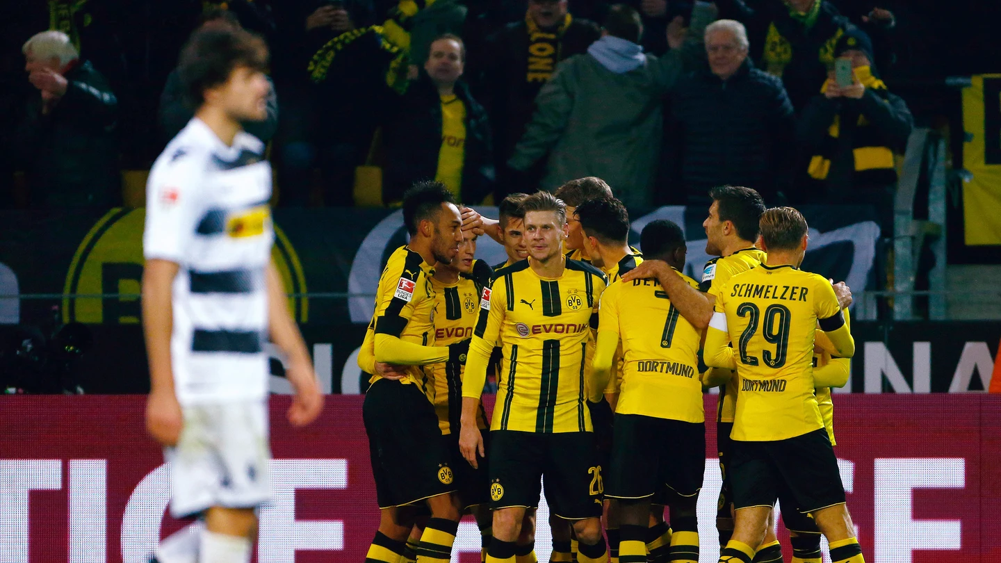 Los jugadores del Borussia Dortmund celebran un gol Los jugadores del Borussia Dortmund celebran un gol