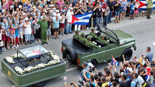Los restos de Fidel Castro a su paso por Holgu&iacute;n