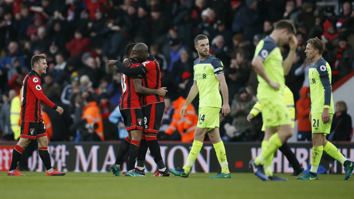 El Bournemouth celebra un gol ante el Liverpool