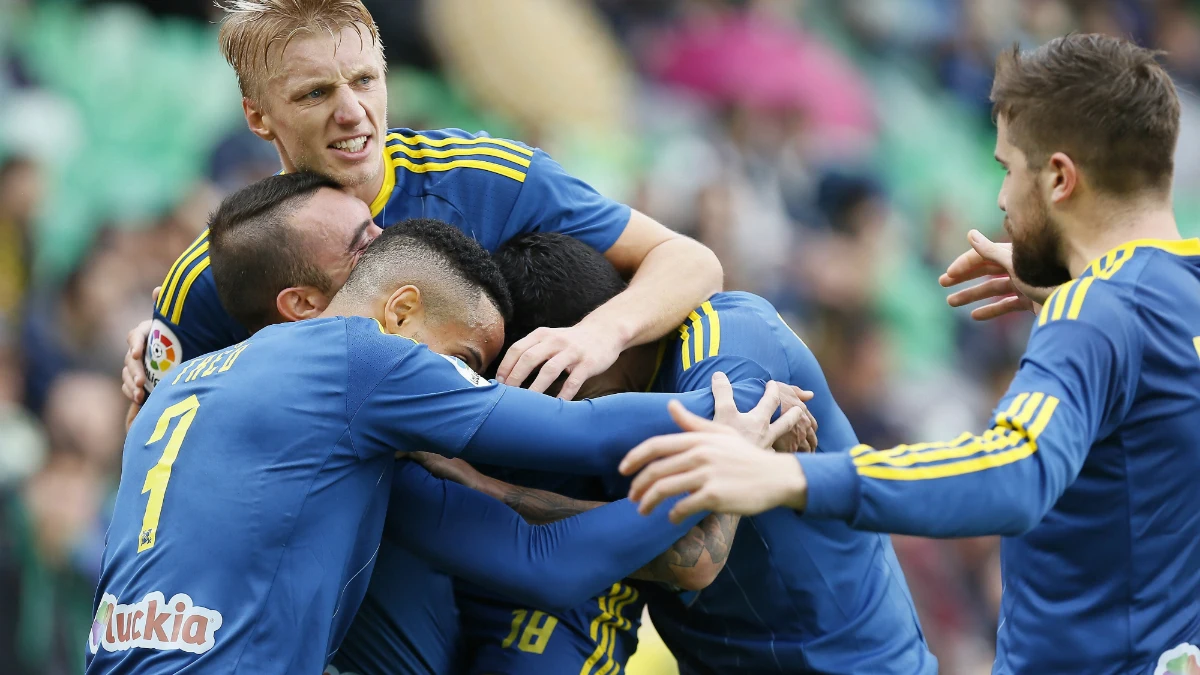 El Celta celebra un gol El Celta celebra un gol
