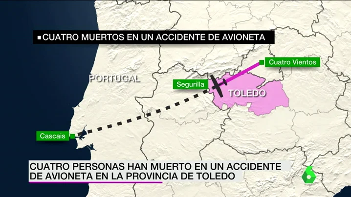 Frame 14.003001 de: Cuatro muertos, dos de ellos menores, al estrellarse una avioneta en Toledo