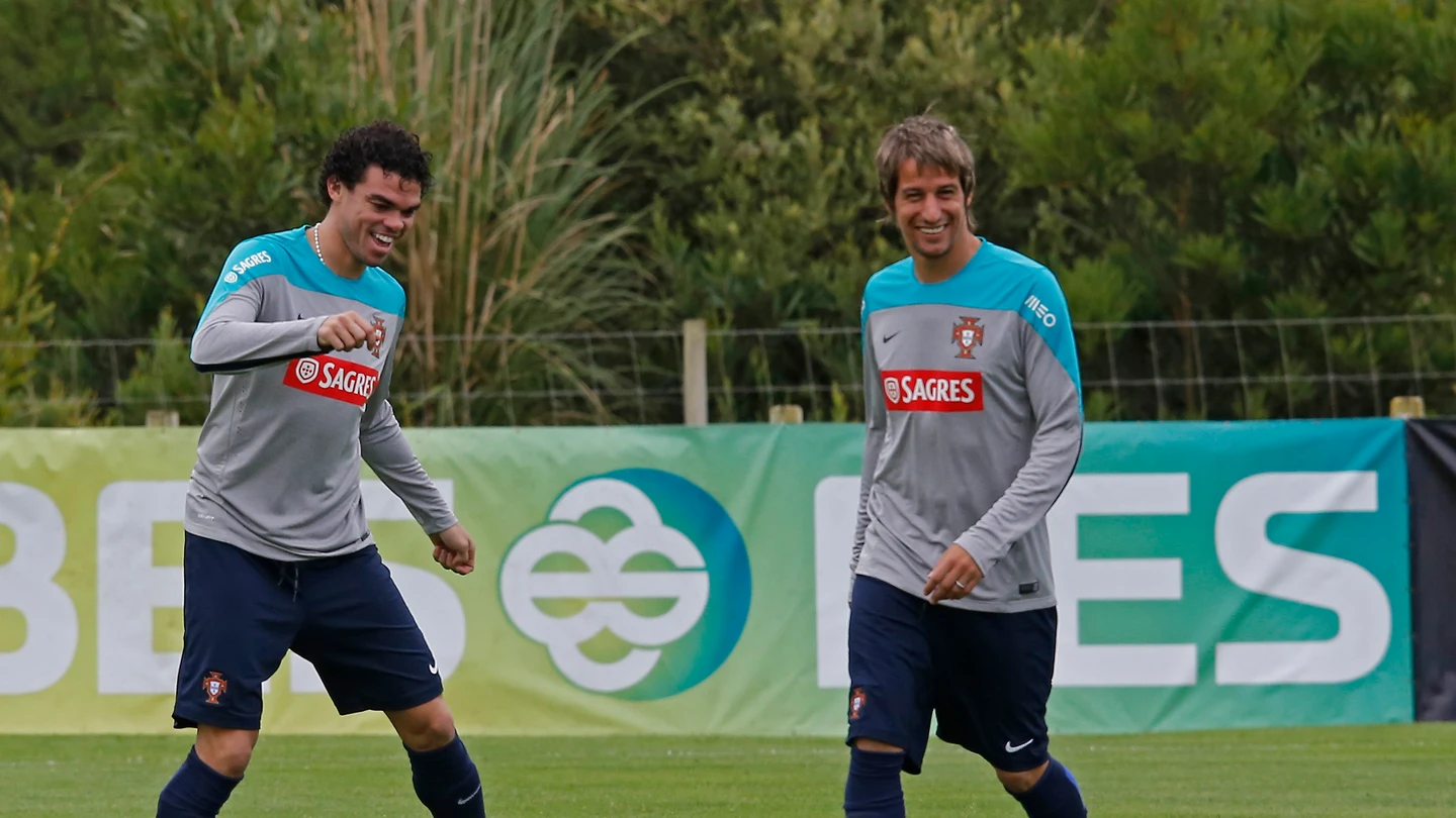 Pepe y Coentrao en un entrenamiento con Portugal Pepe y Coentrao en un entrenamiento con Portugal