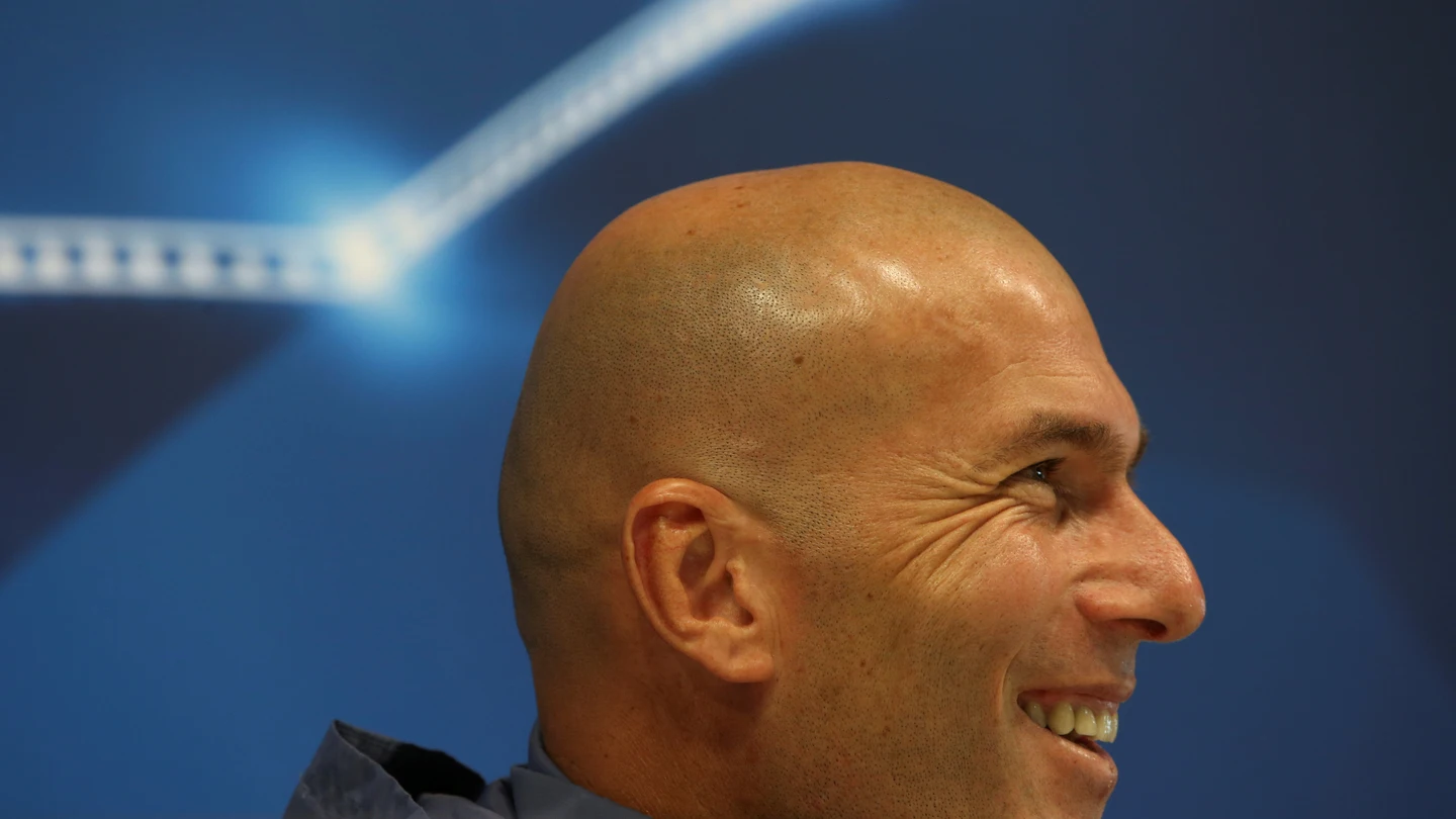 Zinedine Zidane, durante la rueda de prensa Zinedine Zidane, durante la rueda de prensa