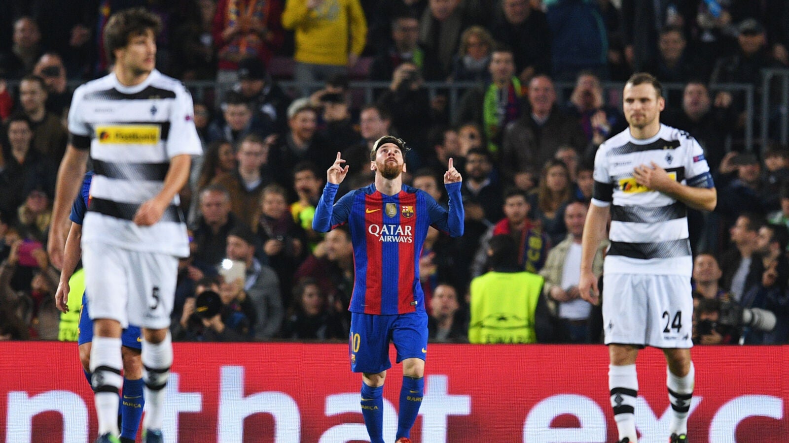 Messi celebra un gol ante el Borussia M&ouml;nchengladbach