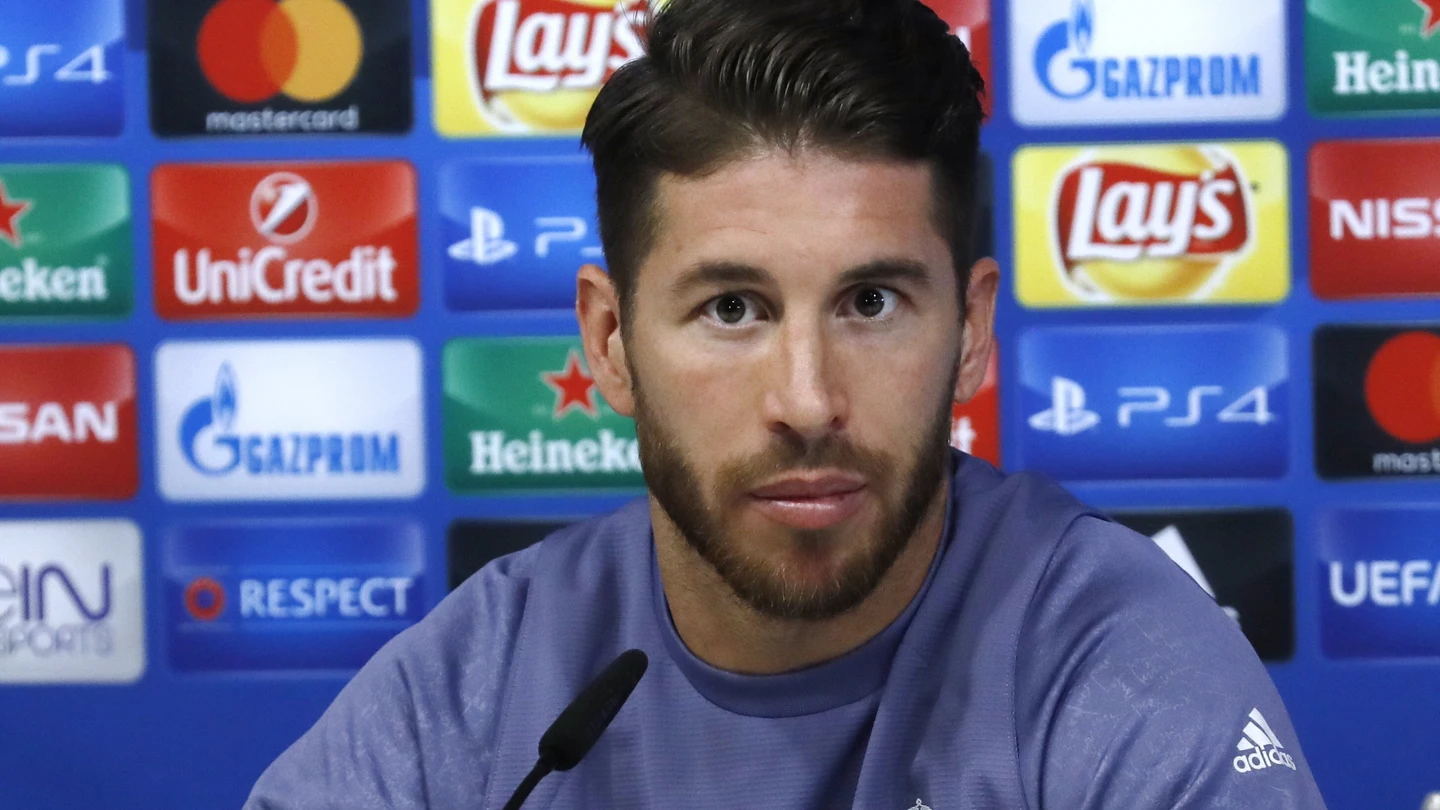 Sergio Ramos, durante la rueda de prensa Sergio Ramos, durante la rueda de prensa