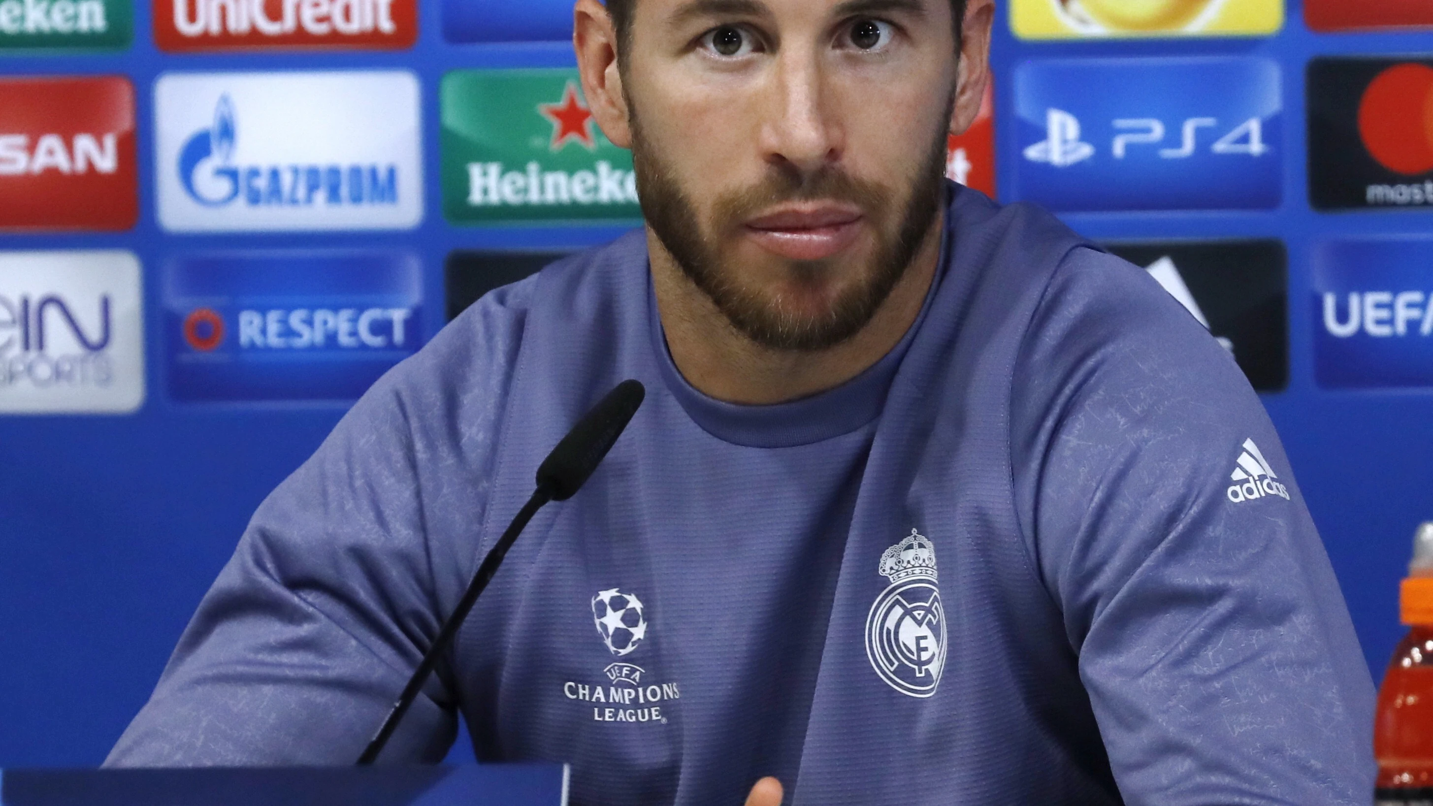 Sergio Ramos, durante la rueda de prensa Sergio Ramos, durante la rueda de prensa
