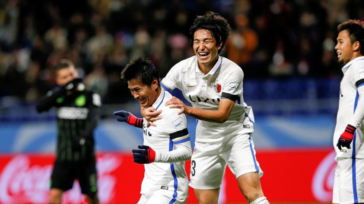El Kashima celebra un gol ante el Atl&eacute;tico Nacional