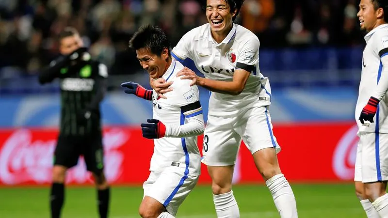 El Kashima celebra un gol ante el Atlético Nacional El Kashima celebra un gol ante el Atlético Nacional