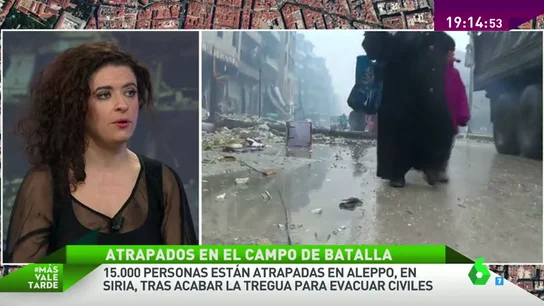 Frame 16.589329 de: Leila Nachawati: "Toda la gente que está en la zona este de Alepo es considerada enemigo por Al Assad" Frame 16.589329 de: Leila Nachawati: "Toda la gente que está en la zona este de Alepo es considerada enemigo por Al Assad"