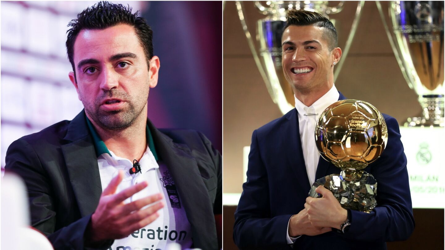 Xavi y Cristiano Ronaldo