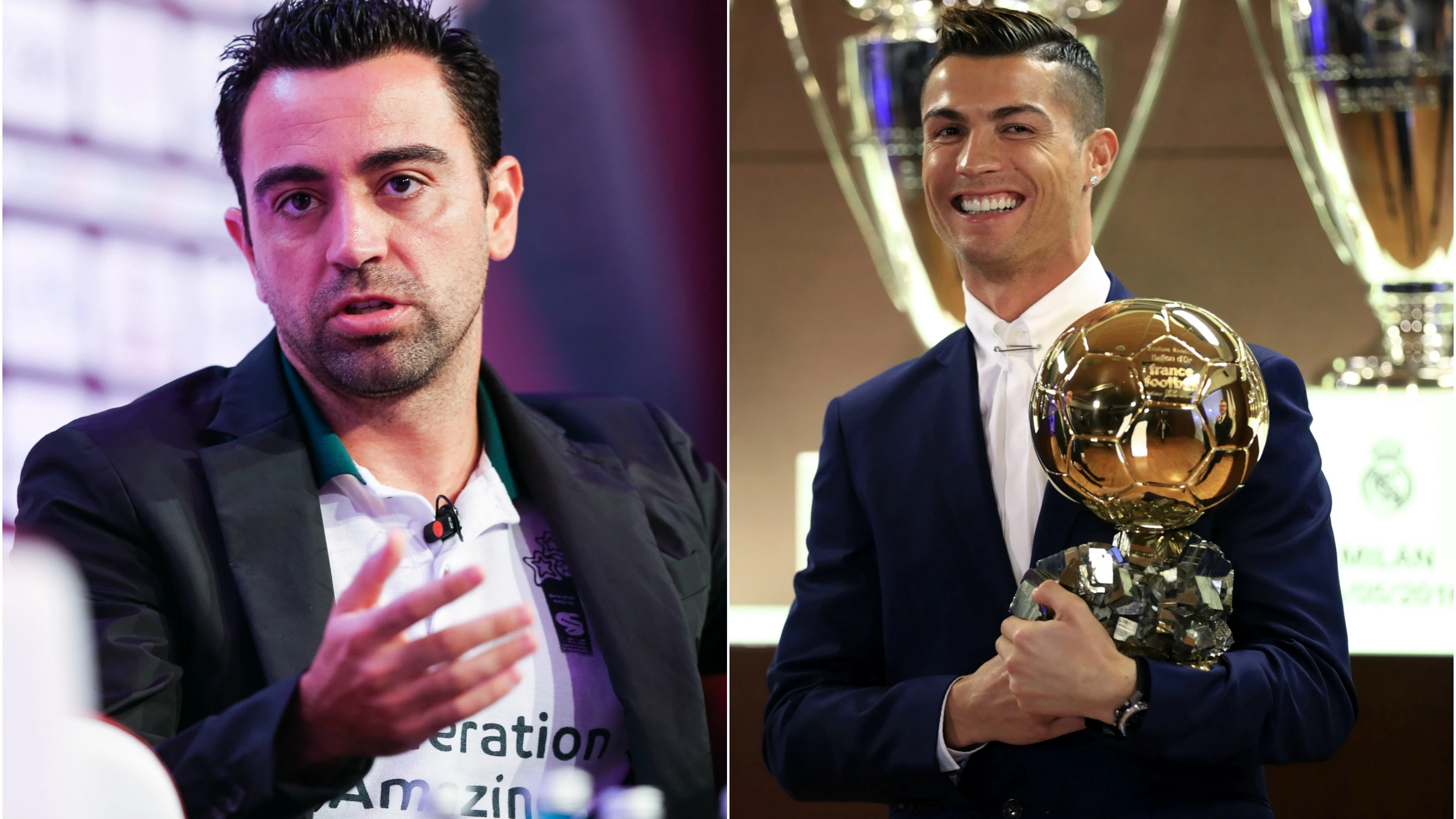 Xavi y Cristiano Ronaldo