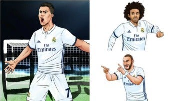 Cristiano, Marcelo y Benzema, retratados como dibujos de manga