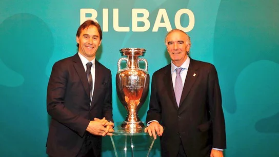 Lopetegui e Iríbar, en la presentación del logo Lopetegui e Iríbar, en la presentación del logo