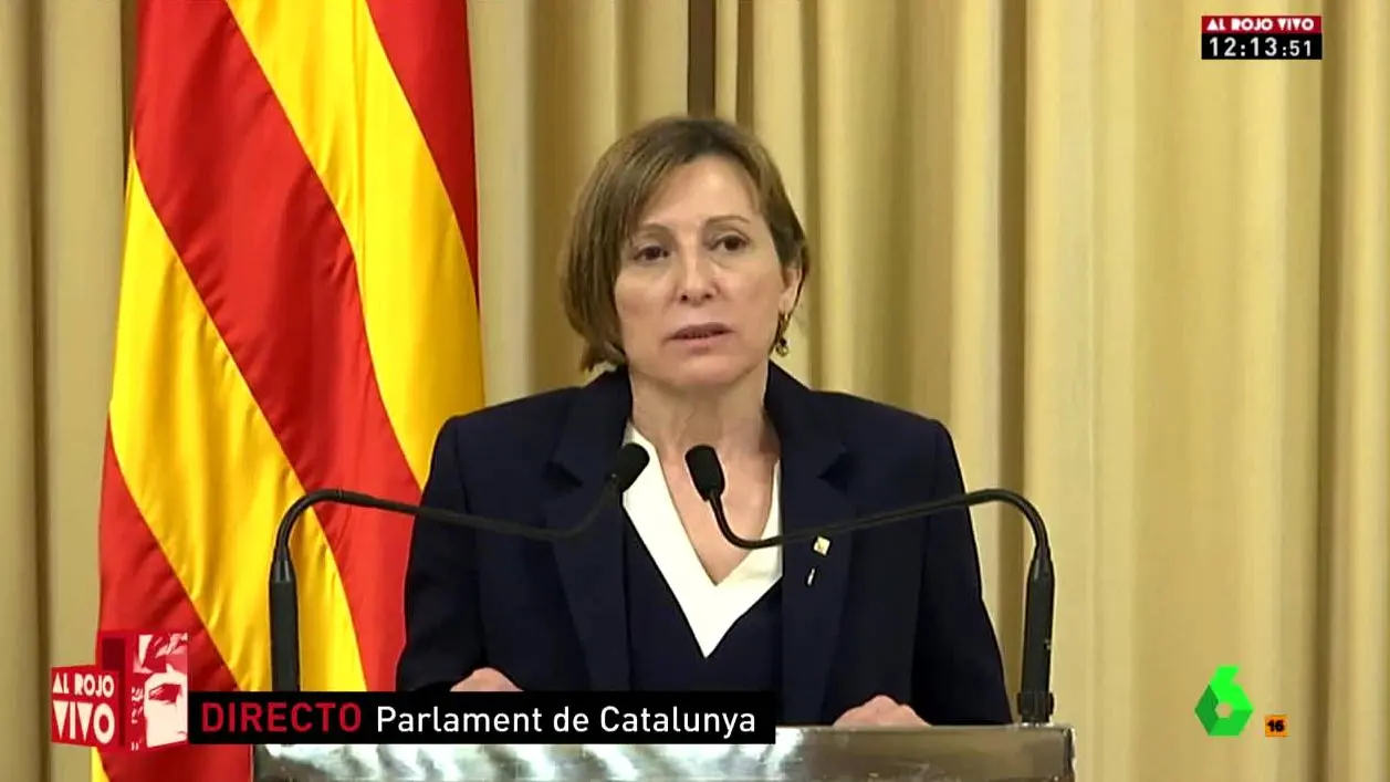 Forcadell compareciendo ante los medios