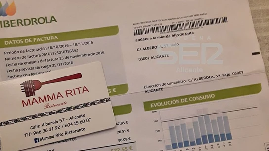 Factura que Iberdrola envió a un cliente Factura que Iberdrola envió a un cliente