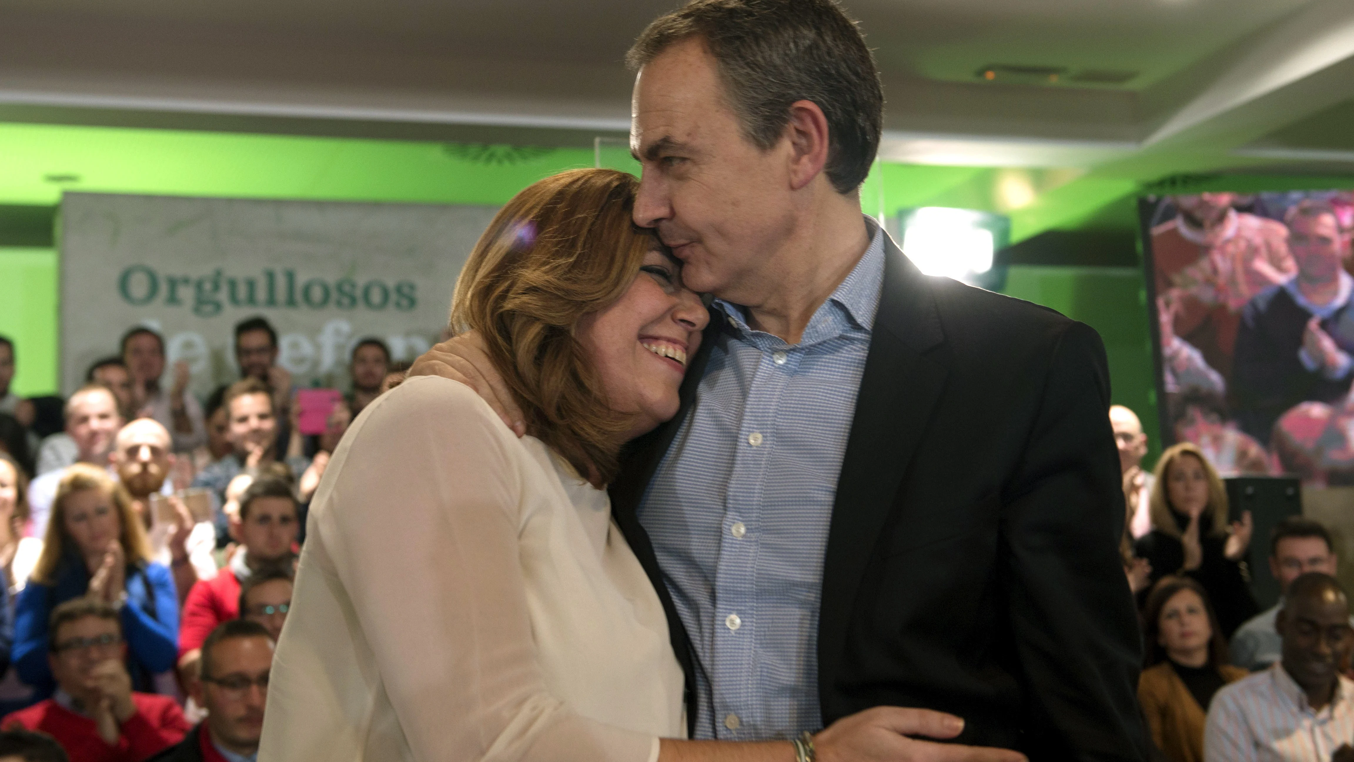 José Luis Rodríguez Zapatero, expresidente del Gobierno, con la dirigente andaluza Susana Díaz