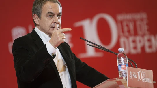 El expresidente del Gobierno, José Luis Rodríguez Zapatero, durante su intervención en la conmemoración del X aniversario de la Ley de la Dependencia El expresidente del Gobierno, José Luis Rodríguez Zapatero, durante su intervención en la conmemoración del X aniversario de la Ley de la Dependencia