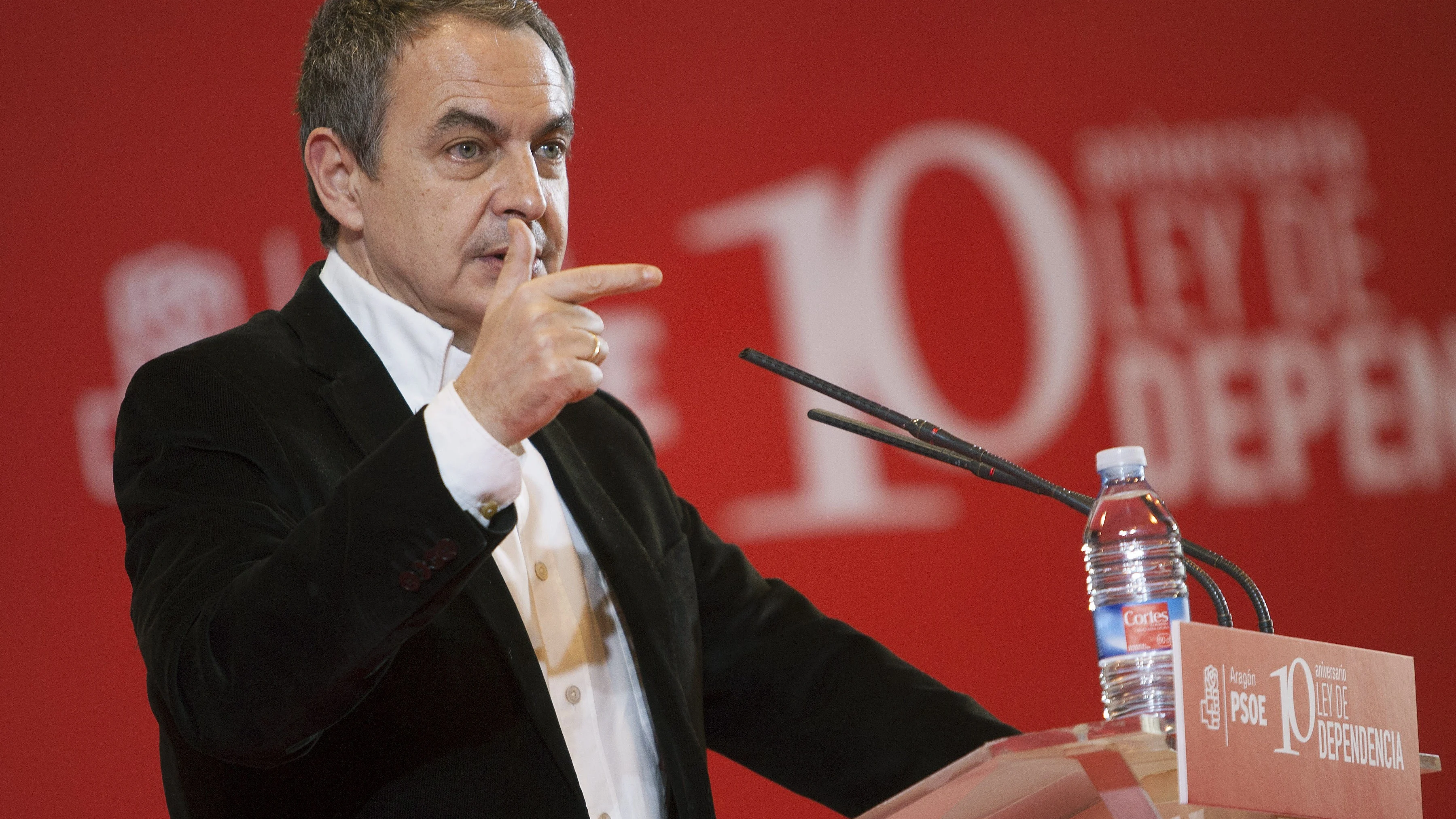 El expresidente del Gobierno, José Luis Rodríguez Zapatero, durante su intervención en la conmemoración del X aniversario de la Ley de la Dependencia