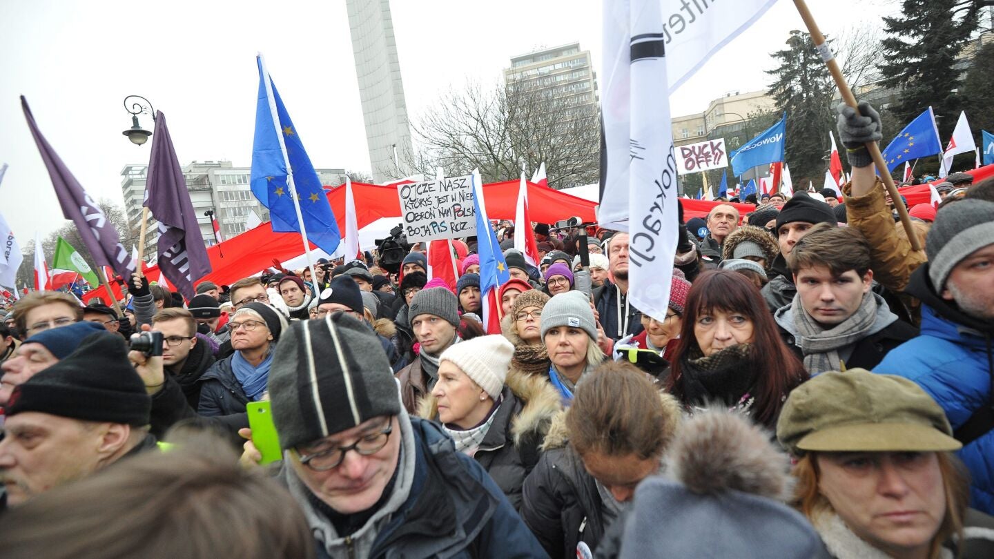 Manifestaci&oacute;n en Varsovia