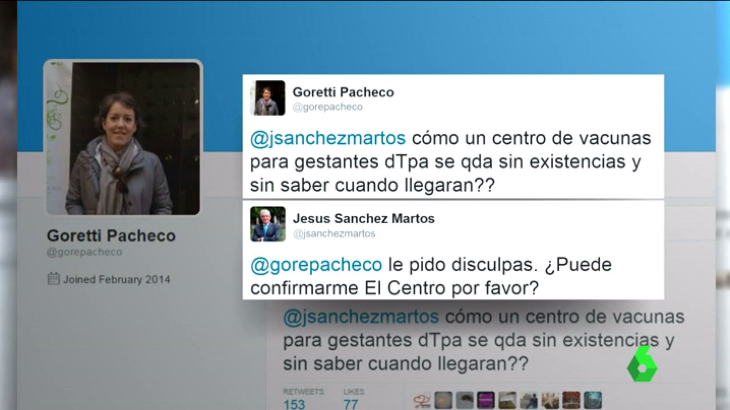 Tuit de Goretti Pacheco pidiendo m&aacute;s vacunas