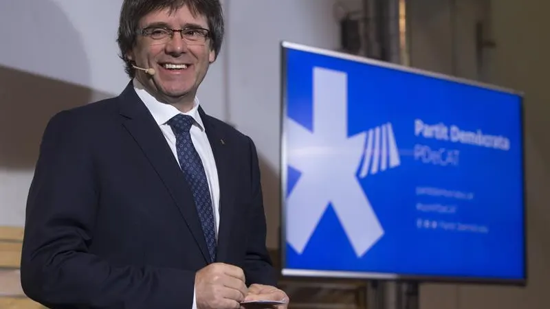 Carles Puigdemont en el acto del PDeCat