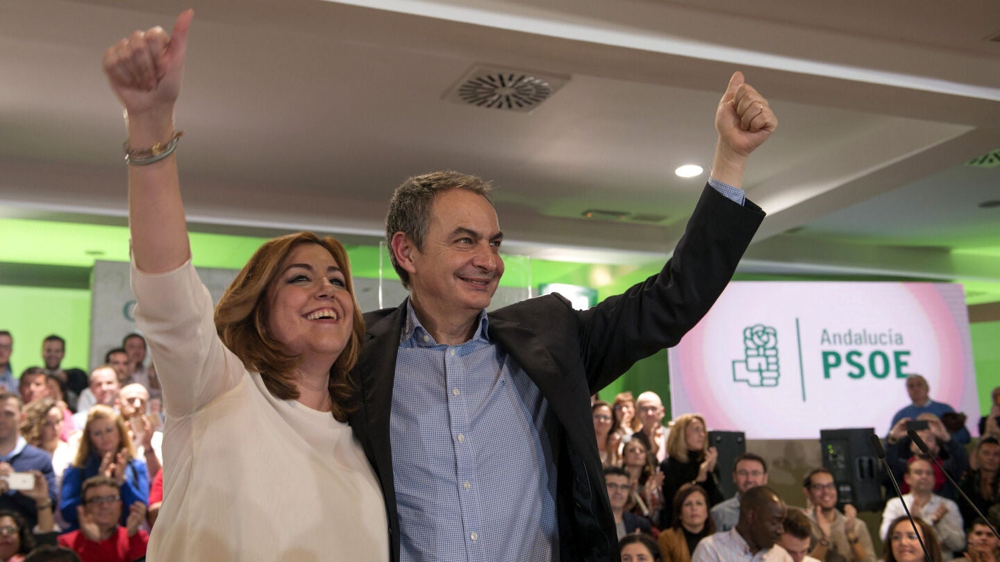 La secretaria general del PSOE andaluz y presidenta de la Junta, Susana D&iacute;az, y el expresidente del Gobierno Jos&eacute; Luis Rodr&iacute;guez Zapatero