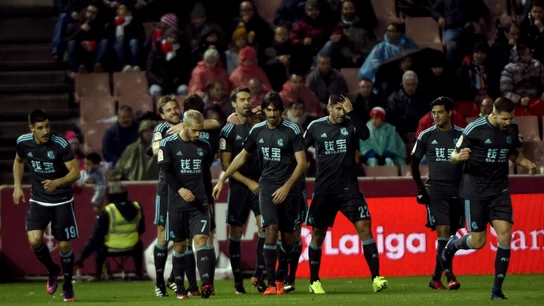 La Real Sociedad celebra un gol La Real Sociedad celebra un gol