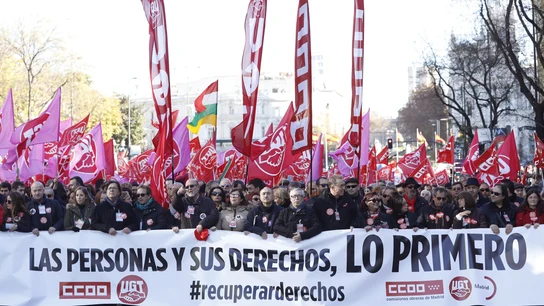 Los secretarios generales de UGT y CCOO, Pepe Álvarez e Ignacio Fernández Toxo encabezan la manifestación de Madrid Los secretarios generales de UGT y CCOO, Pepe Álvarez e Ignacio Fernández Toxo encabezan la manifestación de Madrid