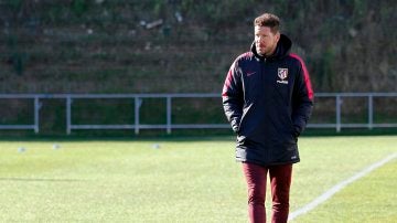 Simeone, en un entrenamiento