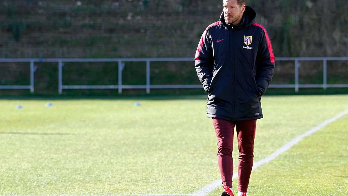 Simeone, en un entrenamiento