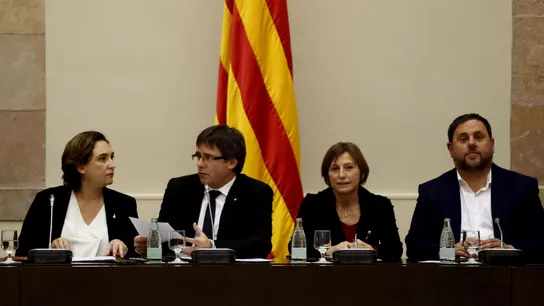 Ada Colau, Carles Puigdemont, Carme Forcadell y Oriol Junqueras Ada Colau, Carles Puigdemont, Carme Forcadell y Oriol Junqueras