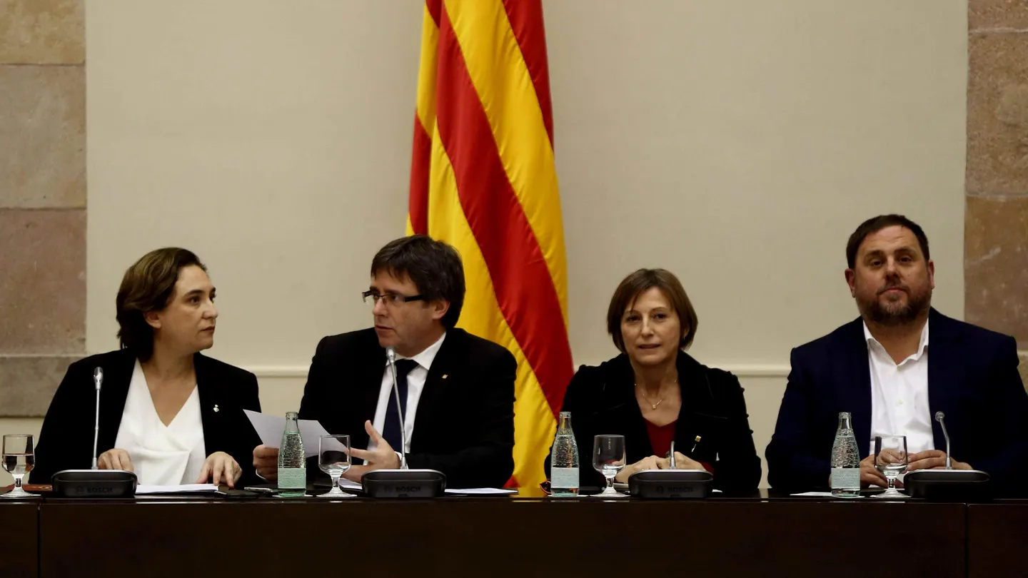 Ada Colau, Carles Puigdemont, Carme Forcadell y Oriol Junqueras Ada Colau, Carles Puigdemont, Carme Forcadell y Oriol Junqueras