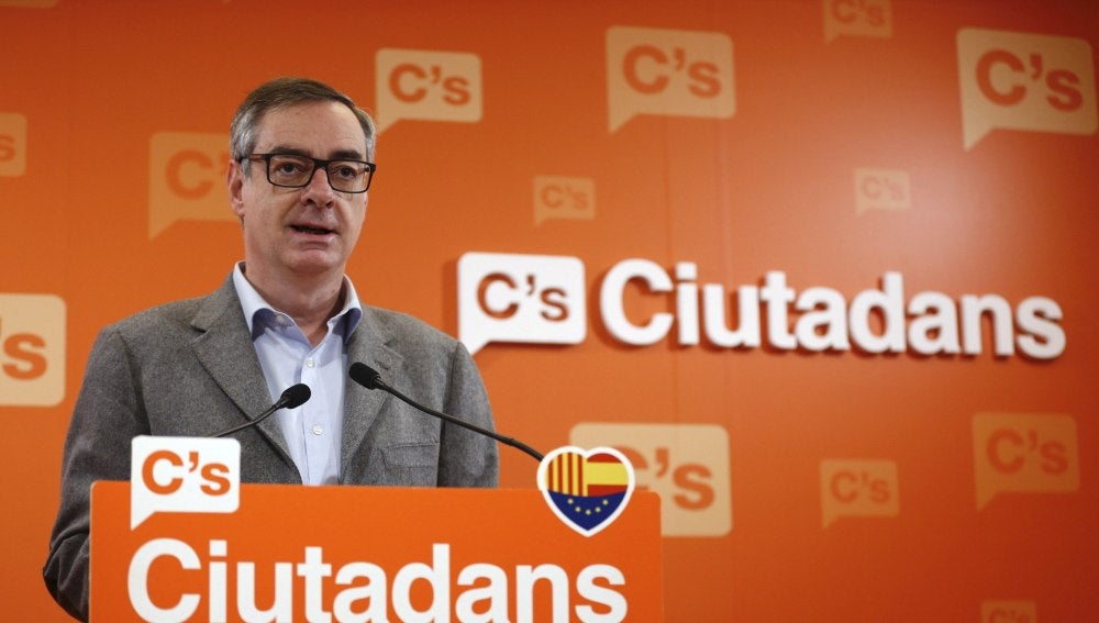 El vicesecretario general de Ciudadanos, José Manuel Villegas, durante la rueda de prensa ofrecida hoy en la sede del partido