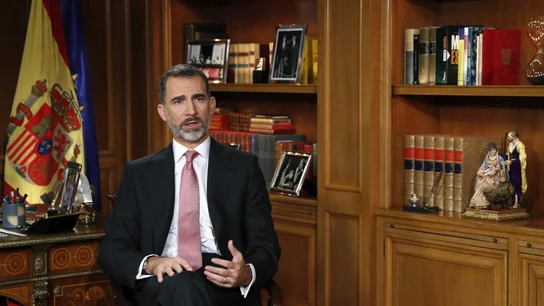 El rey Felipe, durante su discurso de Navidad El rey Felipe, durante su discurso de Navidad